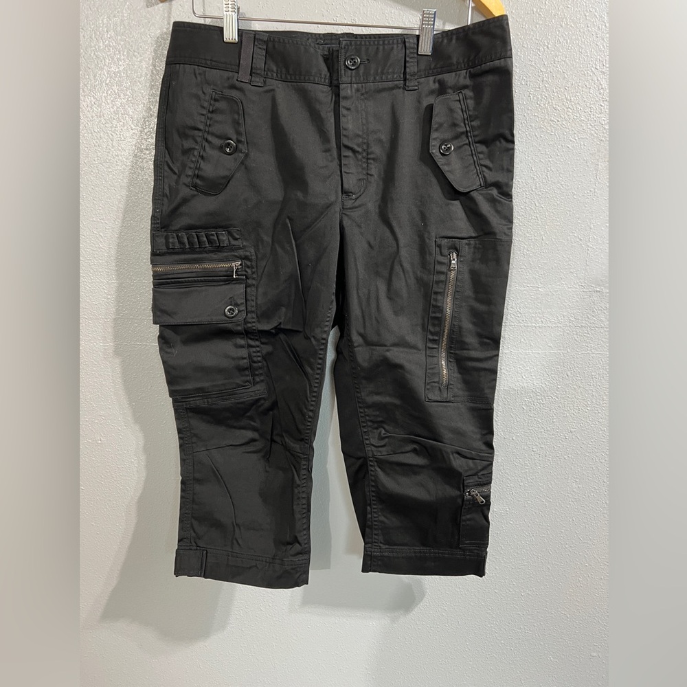 Ralph Lauren golf Black Cargo capri Pants 12